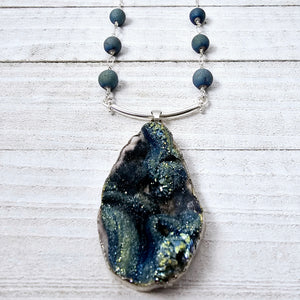 Blue Druzy Necklace