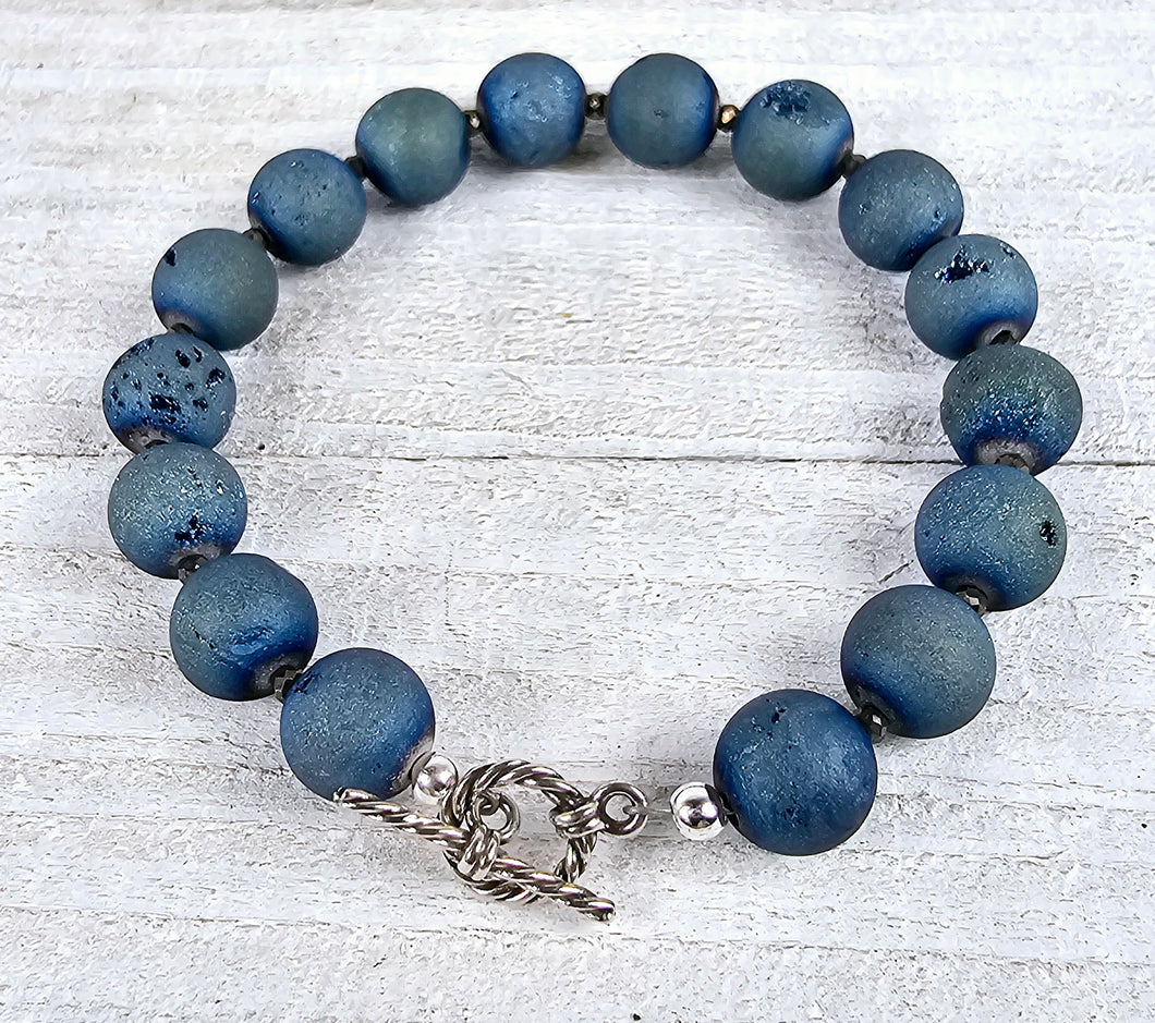 Blue Druzy Bracelet