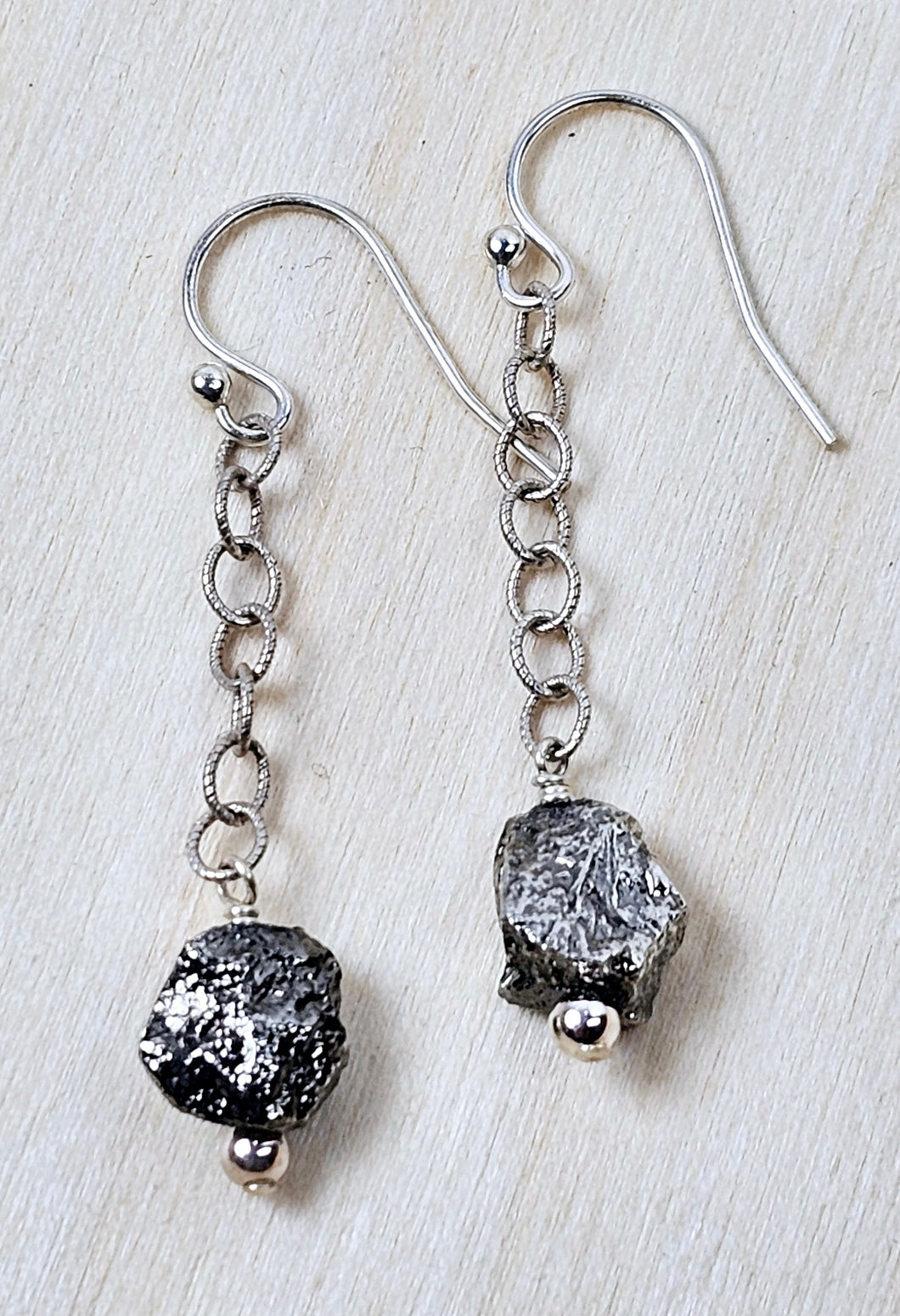 Sterling Silver Pyrite Earrings