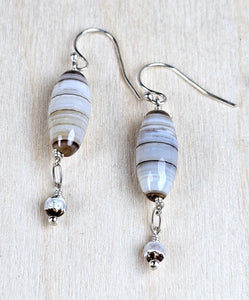 Sterling Silver Earrings with Botswana Agate