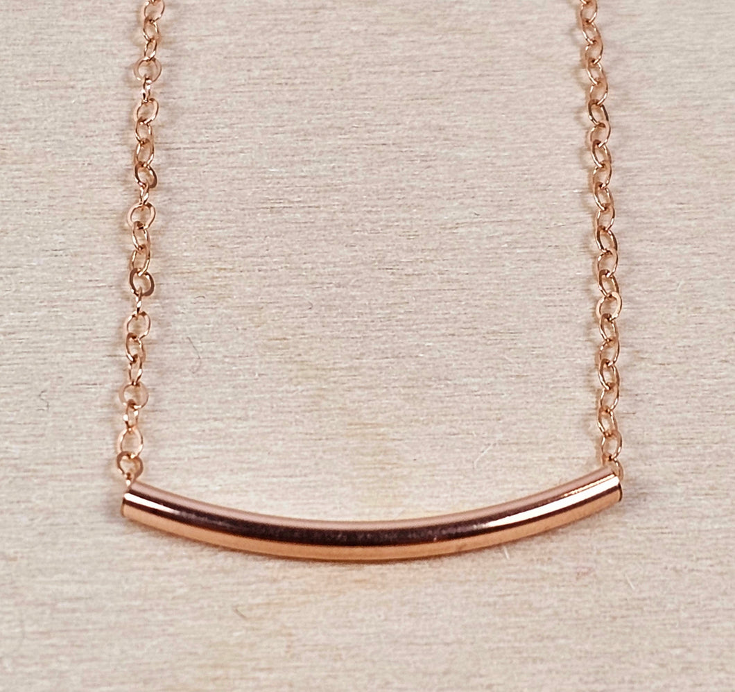 14K Rose Gold Filled Tube Necklace