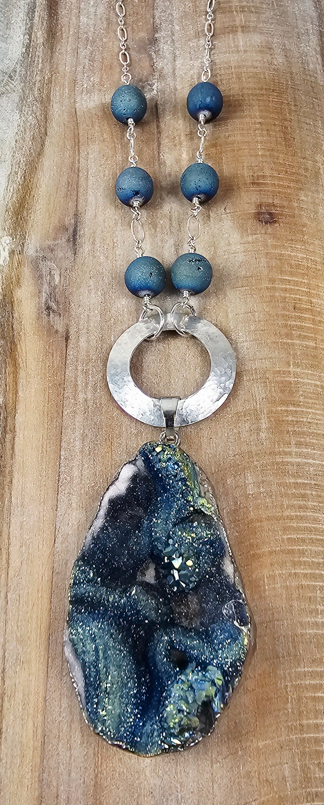 Blue Druzy Necklace