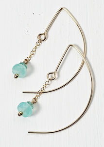 14K Gold Filled Earrings with Aquamarine and Apatite