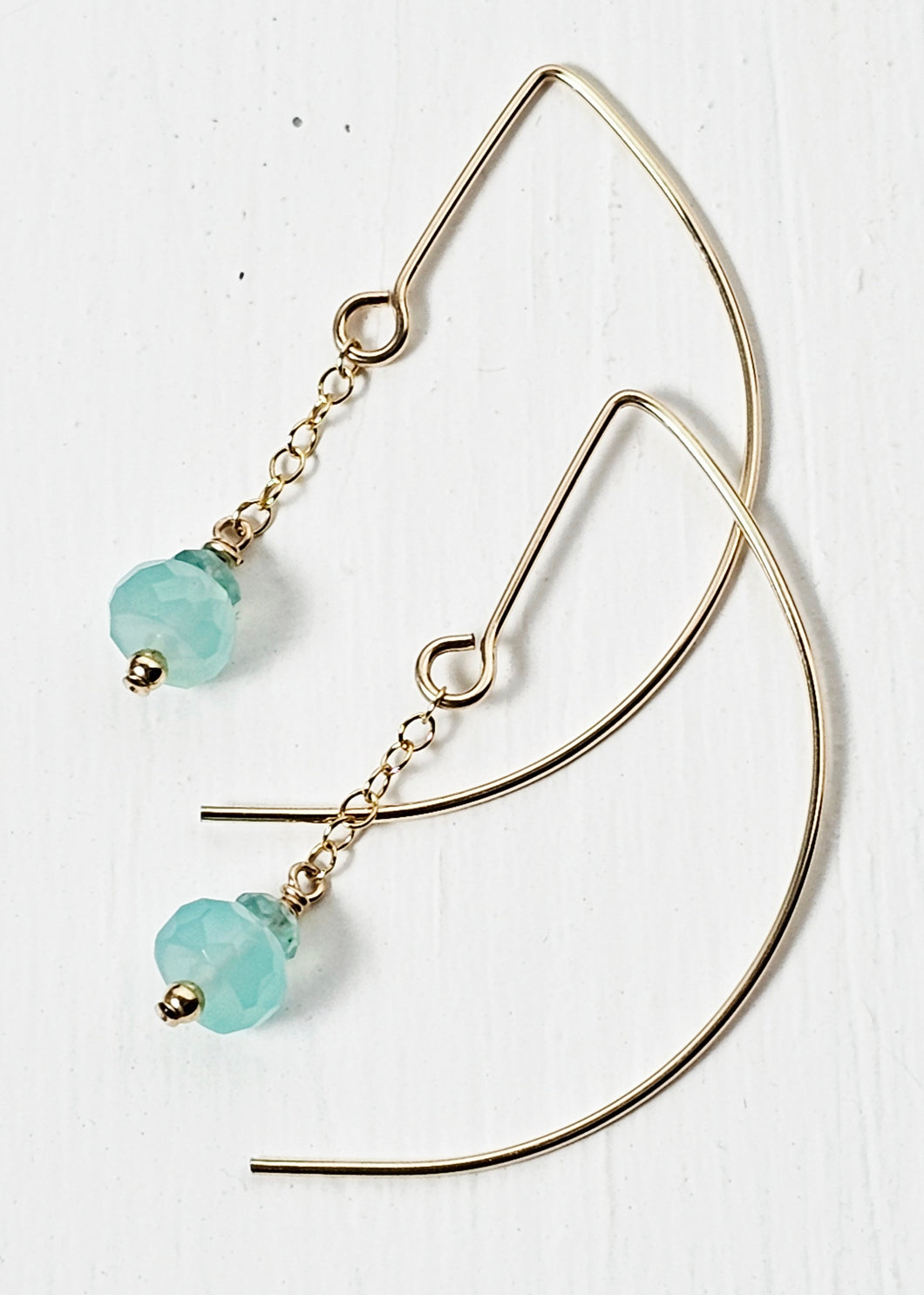 14K Gold Filled Earrings with Aquamarine and Apatite