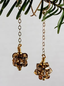 Gold Swarovski Crystal Earrings