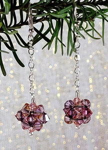 Pink Swarovski Crystal Earrings