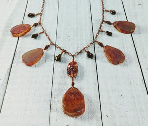 Electroplated Quartz Copper Necklace