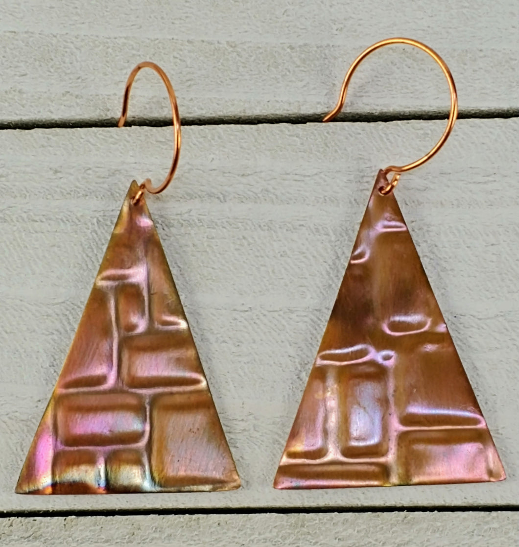 Copper Pyramid Earrings