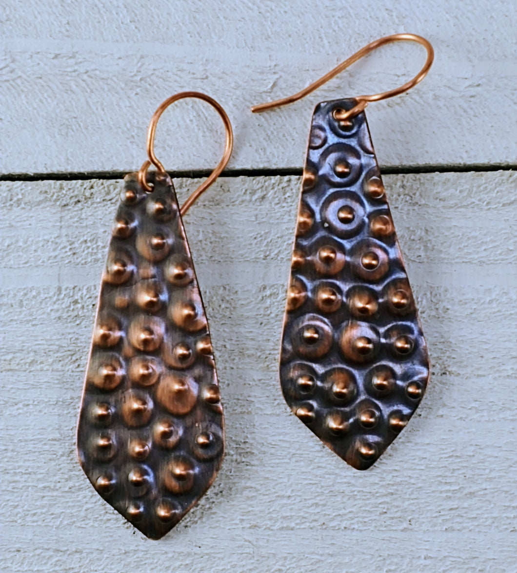 Copper Tie Earrings