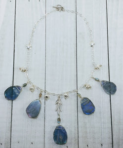 Electroplated Quartz Necklace with Labradorite